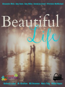 Couple walking at alley in night lights. Photo in vintage style.